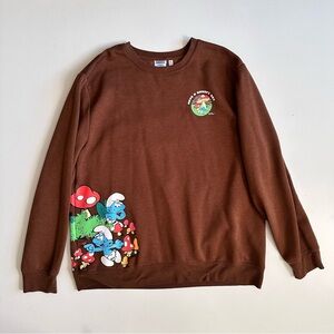 The Smurfs Brown Crew Neck Sweatshirt Size XL
